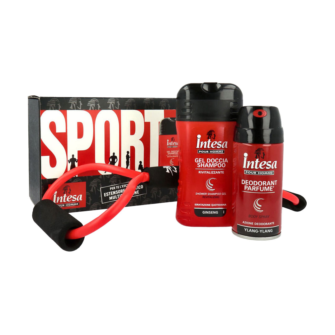 Чоловічий набір Intesa Pour Homme Sport (дезодорант-спрей, 150 мл + гель для душу, 250 мл + еспандер, 1 шт)